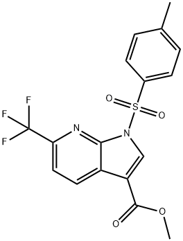 6-(三氟甲基)-1-甲基苯磺酰基-1H-吡咯并[2,3-B]吡啶-3-羧酸甲酯 结构式