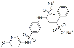 disodium 1-[[4-[[(6-methoxypyridazin-3-yl)amino]sulphonyl]phenyl]amino]-3-phenylpropane-1,3-disulphonate  结构式