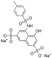 4-hydroxy-5-[[(p-tolyl)sulphonyl]amino]naphthalene-2,7-disulphonic acid, sodium salt 结构式