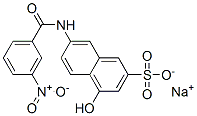 sodium 4-hydroxy-7-[(3-nitrobenzoyl)amino]naphthalene-2-sulphonate 结构式