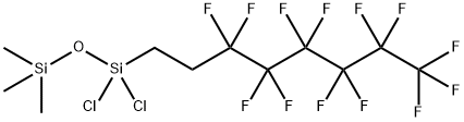 1,1-dichloro-3,3,3-trimethyl-1-(3,3,4,4,5,5,6,6,7,7,8,8,8-tridecafluorooctyl)disiloxane 结构式