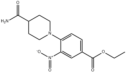 ETHYL 3-NITRO-4-(PIPERIDIN-4-CARBOXAMID-1-YL)BENZOATE 结构式