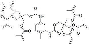 2-[[[[3-[[[3-(methacryloyloxy)-2,2-bis[(methacryloyloxy)methyl]propoxy]carbonyl]amino]tolyl]carbamoyl]oxy]methyl]-2-[(methacryloyloxy)methyl]propane-1,3-diyl dimethacrylate 结构式