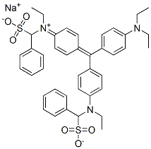 N-[4-[[4-(二乙氨基)苯基][4-[乙基[(磺苯基)甲基]氨基]苯基]亚甲基]-2,5-环己二烯-1-亚基]-N-乙基-芳硫-苯甲铵内盐钠 结构式