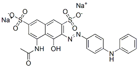 5-acetamido-3-[[4-(anilino)phenyl]azo]-4-hydroxynaphthalene-2,7-disulphonic acid, sodium salt 结构式