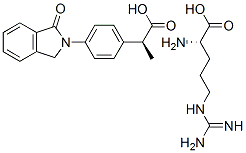 L-arginine mono[(S)-4-(1,3-dihydro-1-oxo-2H-isoindol-2-yl)-alpha-methylbenzeneacetate] 结构式