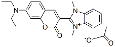 2-[7-(diethylamino)-2-oxo-2H-1-benzopyran-3-yl]-1,3-dimethyl-1H-benzimidazolium acetate 结构式