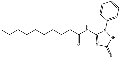 N-(2,5-dihydro-2-phenyl-5-thioxo-1H-1,2,4-triazol-3-yl)decan-1-amide 结构式