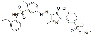 sodium 4-chloro-3-[4-[[3-[[(2-ethylphenyl)amino]sulphonyl]-p-tolyl]azo]-4,5-dihydro-3-methyl-5-oxo-1H-pyrazol-1-yl]benzenesulphonate  结构式