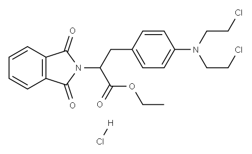 ethyl alpha-[[4-[bis(2-chloroethyl)amino]phenyl]methyl]-1,3-dihydro-1,3-dioxo-2H-isoindole-2-acetate monohydrochloride 结构式