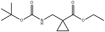 1-(((叔丁氧基羰基)氨基)甲基)环丙烷-1-甲酸乙酯 结构式