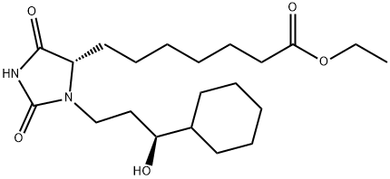 ethyl [S-(R*,R*)]-3-(3-cyclohexyl-3-hydroxypropyl)-2,5-dioxoimidazolidine-4-heptanoate  结构式