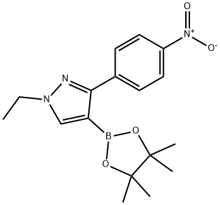 1-乙基-3-(4-硝基苯基)-4-(4,4,5,5-四甲基-1,3,2-二氧杂硼烷-2-基)-1H-吡唑 结构式