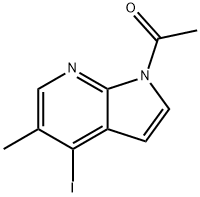 Ethanone, 1-(4-iodo-5-Methyl-1H-pyrrolo[2,3-b]pyridin-1-yl)- 结构式