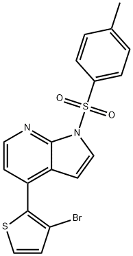 4-(3-溴噻吩-2-基)-1-甲苯磺酰基-1H-吡咯并[2,3-B]吡啶 结构式