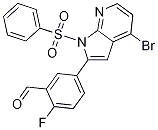 Benzaldehyde, 5-[4-broMo-1-(phenylsulfonyl)-1H-pyrrolo[2,3-b]pyridin-2-yl]-2-fluoro- 结构式