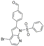 Benzaldehyde, 4-[4-broMo-1-(phenylsulfonyl)-1H-pyrrolo[2,3-b]pyridin-2-yl]- 结构式