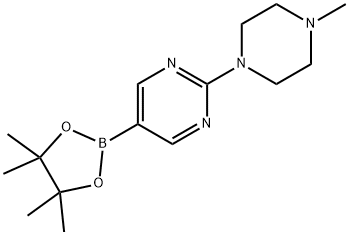 2-(4-甲基哌嗪)吡啶-5-硼酸四甲基丙醇酯 结构式