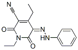 3-Pyridinecarbonitrile,  1,4-diethyl-1,2,5,6-tetrahydro-2,6-dioxo-5-(2-phenylhydrazinylidene)- 结构式