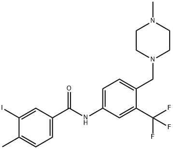 3-碘-4-甲基-N-[4-[(4-甲基-1-哌嗪基)甲基]-3-(三氟甲基)苯基]苯甲酰胺 结构式