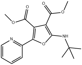 3,4-Furandicarboxylic  acid,  2-[(1,1-dimethylethyl)amino]-5-(2-pyridinyl)-,  3,4-dimethyl  ester 结构式