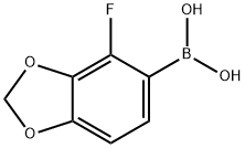 2-FLUORO-3,4-METHYLENEDIOXYPHENYLBORONIC ACID 结构式