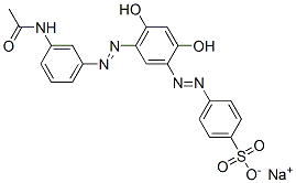 sodium p-[[5-[(3-acetamidophenyl)azo]-2,4-dihydroxyphenyl]azo]benzenesulphonate 结构式