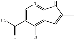 1H-Pyrrolo[2,3-b]pyridine-5-carboxylic acid, 4-chloro-2-Methyl- 结构式