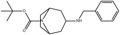3-(苄基氨基)-8-氮杂双环[3.2.1]辛烷-8-羧酸叔丁酯 结构式