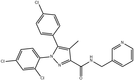 5-(4-Chlorophenyl)-1-(2,4-dichlorophenyl)-4-methyl-N-(3-pyridinylmethyl)-1H-pyrazole-3-carboxamide 结构式