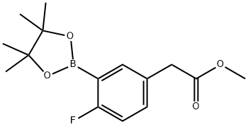 2-FLUORO-5-(METHOXYCARBONYLMETHYL)PHENYLBORONIC ACID, PINACOL ESTER 结构式