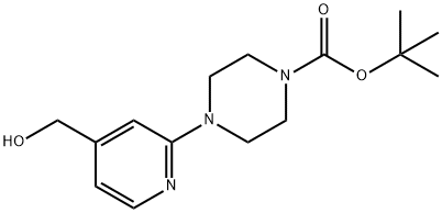 tert-butyl 4-[4-(hydroxymethyl)pyrid-2-yl]piperazine-1-carboxylate 结构式