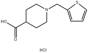 1-(Thien-2-ylmethyl)piperidine-4-carboxylic acid hydrochloride hydrate 97% 结构式