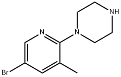 5-BROMO-2-(PIPERAZIN-1-YL)-3-METHYLPYRIDINE 结构式