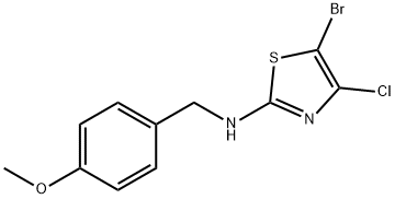 5-溴-4-氯-N-(4-甲氧基苄基)噻唑-2-胺 结构式