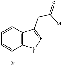 2-(7-溴-1H-吲唑-3-基)乙酸 结构式