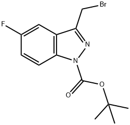 3-(溴甲基)-5-氟-1H-吲唑-1-羧酸叔丁酯 结构式