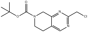 TERT-BUTYL 2-(CHLOROMETHYL)-5,8-DIHYDROPYRIDO[3,4-D]PYRIMIDINE-7(6H)-CARBOXYLATE 结构式