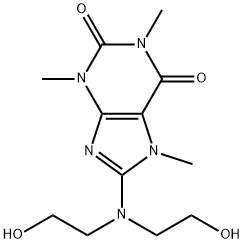 1H-Purine-2,6-dione, 3,7-dihydro-8-(bis(2-hydroxyethyl)amino)-1,3,7-tr imethyl- 结构式