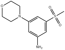 3-(甲基磺酰基)-5-吗啉苯胺 结构式