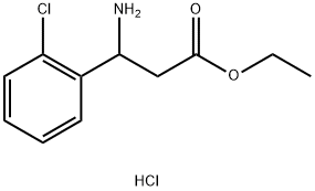 3-氨基-3-(2-氯苯基)丙酸盐酸盐乙基 结构式