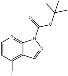 1H-Pyrazolo[3,4-b]pyridine-1-carboxylic acid, 4-iodo-, 1,1-diMethylethyl ester 结构式
