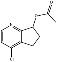 4-氯-6,7-二氢-5H-环戊并[B]吡啶-7-基乙酸酯 结构式