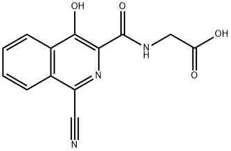 Glycine,  N-[(1-cyano-4-hydroxy-3-isoquinolinyl)carbonyl]- 结构式