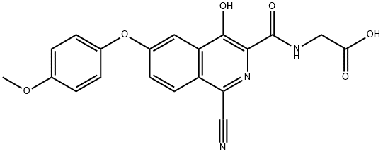 Glycine,  N-[[1-cyano-4-hydroxy-6-(4-methoxyphenoxy)-3-isoquinolinyl]carbonyl]- 结构式