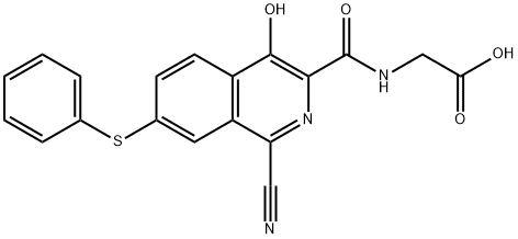 Glycine,  N-[[1-cyano-4-hydroxy-7-(phenylthio)-3-isoquinolinyl]carbonyl]- 结构式