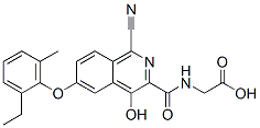 Glycine,  N-[[1-cyano-6-(2-ethyl-6-methylphenoxy)-4-hydroxy-3-isoquinolinyl]carbonyl]- 结构式