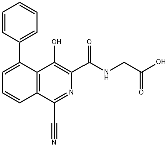 Glycine,  N-[(1-cyano-4-hydroxy-5-phenyl-3-isoquinolinyl)carbonyl]- 结构式