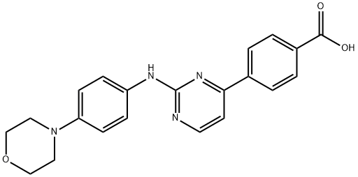 4-(2-(4-吗啉苯基氨基)嘧啶-4-基)苯甲酸 结构式