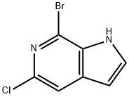 7-BROMO-5-CHLORO-1H-PYRROLO[2,3-C]PYRIDINE 结构式
